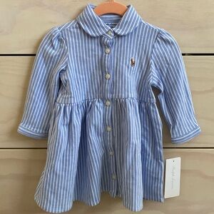 Ralph Lauren Cotton Oxford Striped Shirtdress & Bloomer NWT!!!